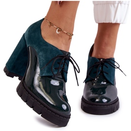 PA2 Fashionable suede-lacquered boots on the Green Carisa platform