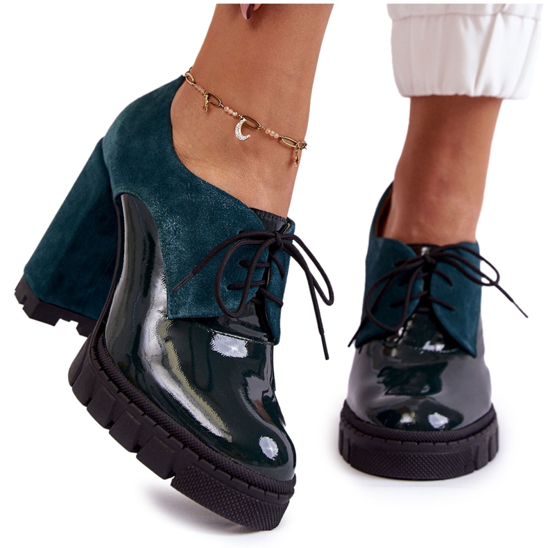 PA2 Fashionable suede-lacquered boots on the Green Carisa platform PA2 Fashionable suede-lacquered boots on the Green Carisa platform