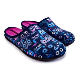 Homemade Slippers In Cats Inblu GF-12-004 Navy Blue
