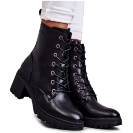 Vinceza Women's warm boots on high heels Black Grethe