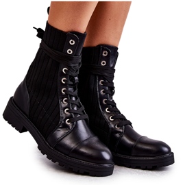 PG1 Women's Boots With A Sock Tied Black Livaro PG1 Women's Boots With A Sock Tied Black Livaro