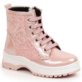 Girls' boots, varnished insulated pink Potocki