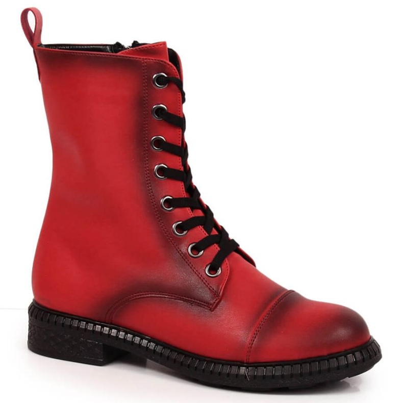 Lace-up boots with a zipper insulated T.Sokolski W SCA178B red