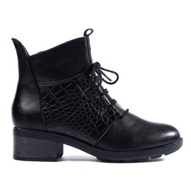 Elegant Shelovet lace-up boots for women black Elegant Shelovet lace-up boots for women black
