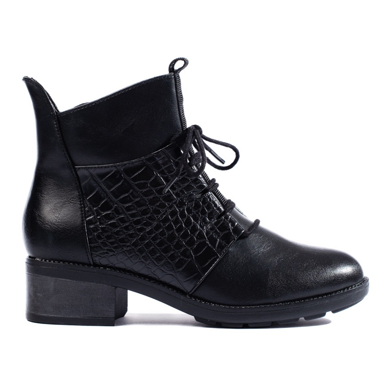 Elegant Shelovet lace-up boots for women black