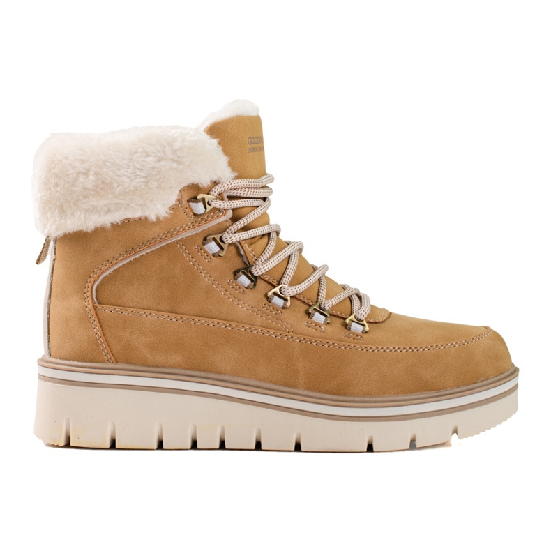 Women's trappers on the platform beige