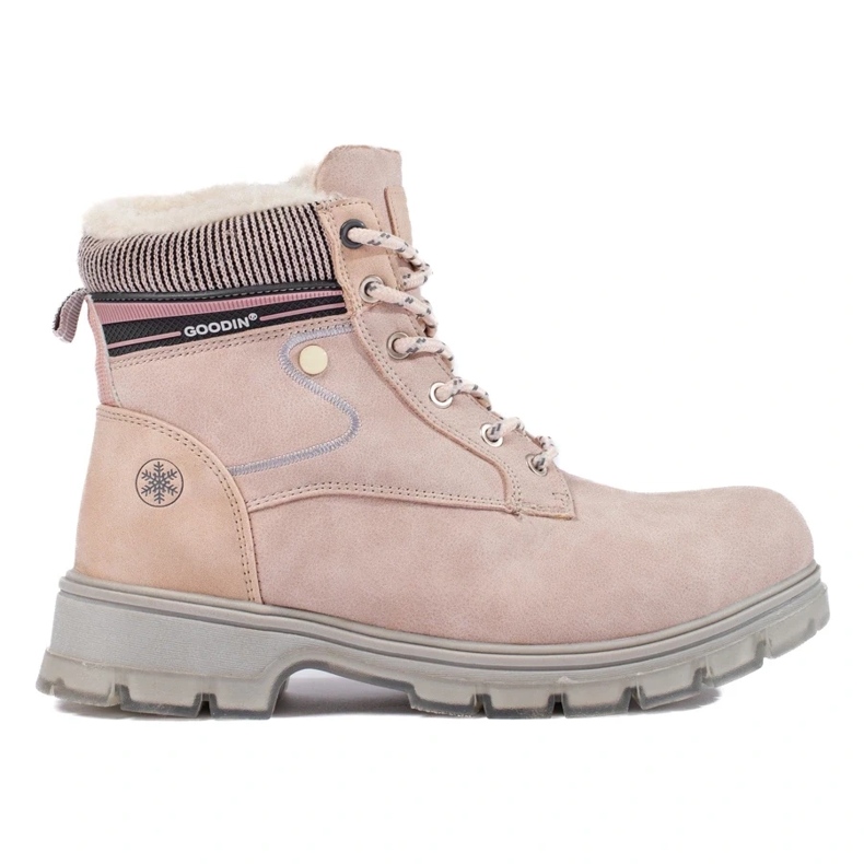 Warm women's hiking boots beige