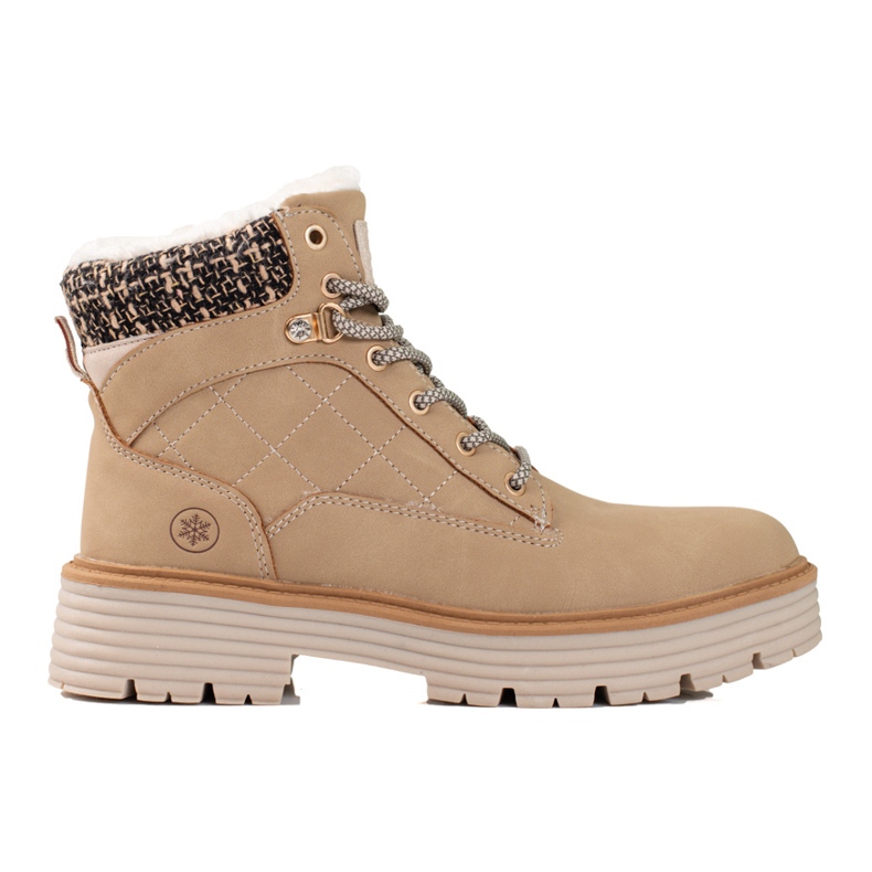 Women's trappers insulated with shelovet fur beige