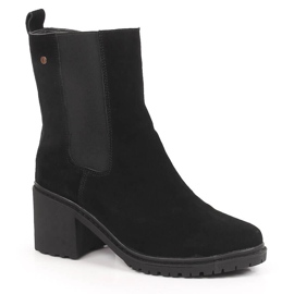 Leather suede Jodhpur boots on the post, insulated black Filippo
