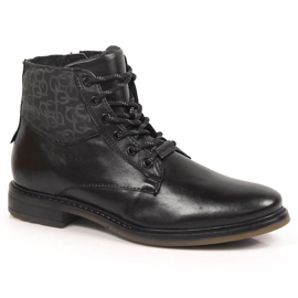 Leather men's boots black Bugatti KK153008