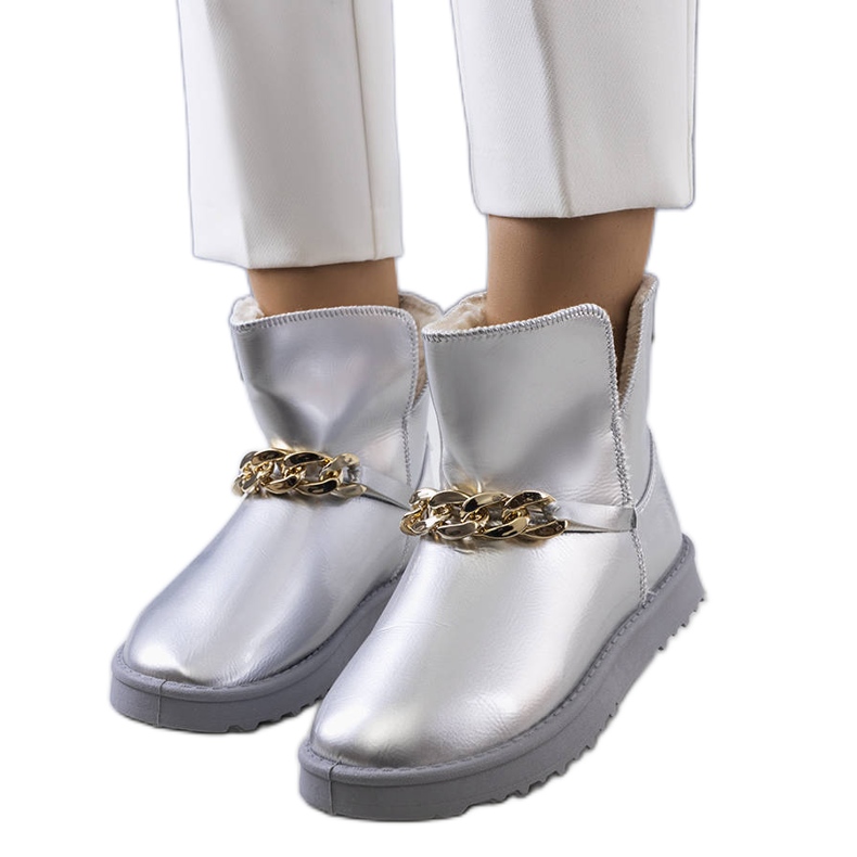 Women's silver snow boots from Catola