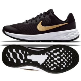 Nike Revolution 6 Jr DD1096 002 running shoes black golden