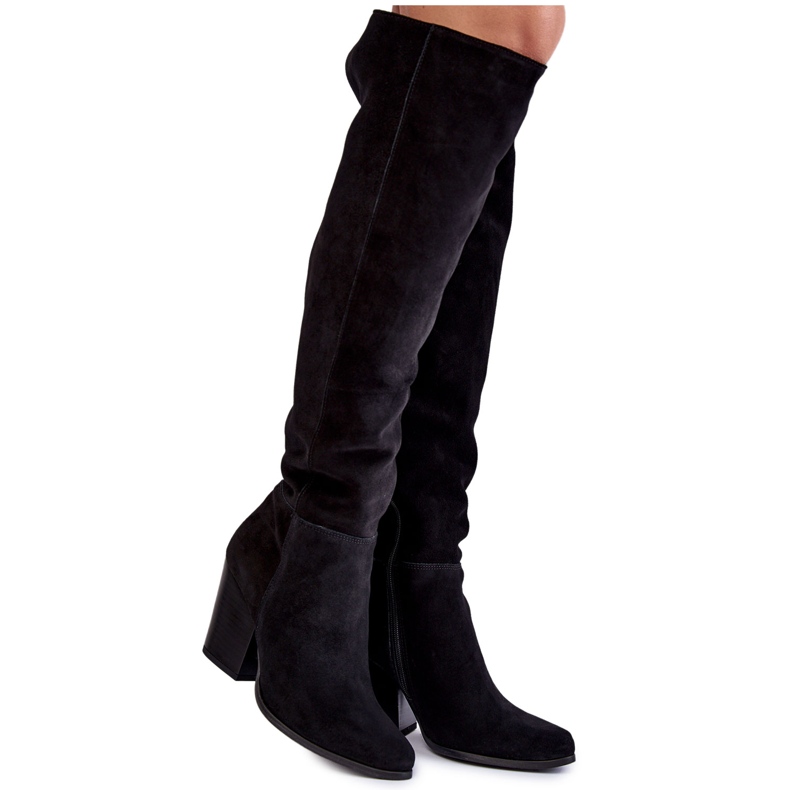 Lewski Shoes Women's Suede Thigh High Boots Lewski 2833 Black Lewski Shoes Women's Suede Thigh High Boots Lewski 2833 Black
