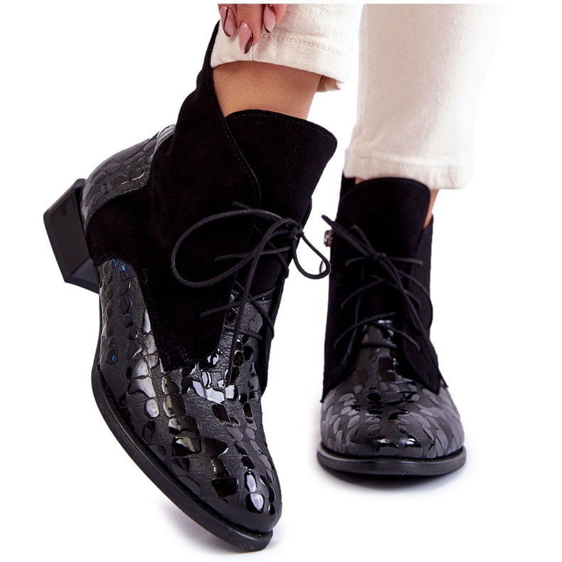 Leather Boots On Flat Heel Maciejka 2878J-01 Black