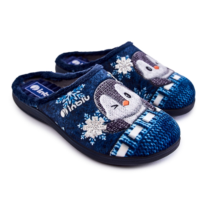 Women's Home Slippers Penguins Inblu EC-81-004 Navy Blue