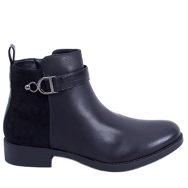 BM Women's full grain and suede Chelsea boots, Amil Black