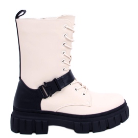 BM Flat lace-up boots Kieran Beige BM Flat lace-up boots Kieran Beige