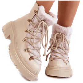 PS1 Leather Warm Boots Light Beige Arisa