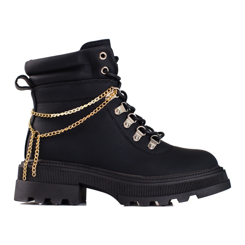 Women's black hiking boots with Shelovet chains