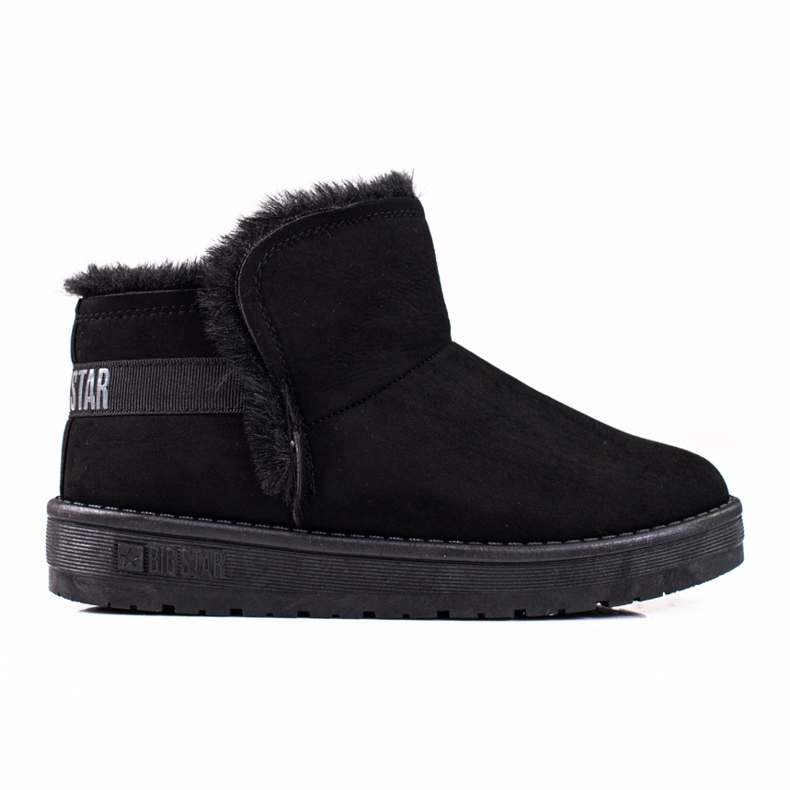 Short black suede women's snow boots Big Star KK274622