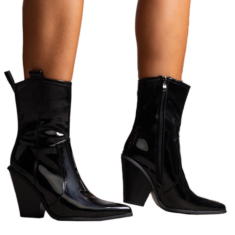 Black patent Milva boots
