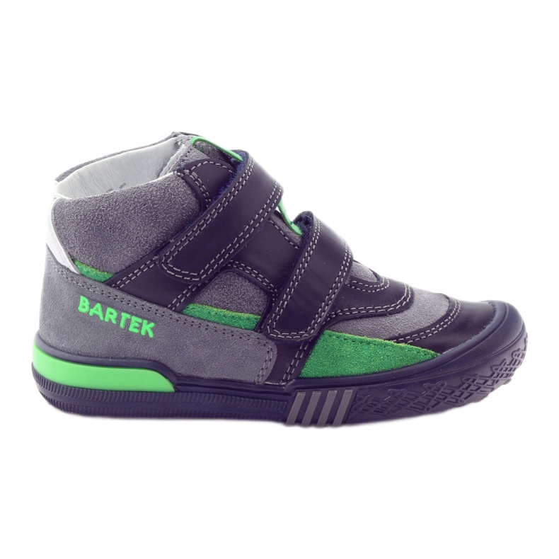 Gray and green Velcro boots Bartek 91756 black multicolored grey
