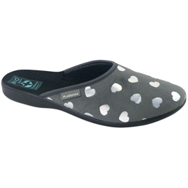 Women's Slippers With Hearts BIO Adanex 27938 Gray grey