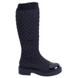 BM Elegant Coco Black quilted boots
