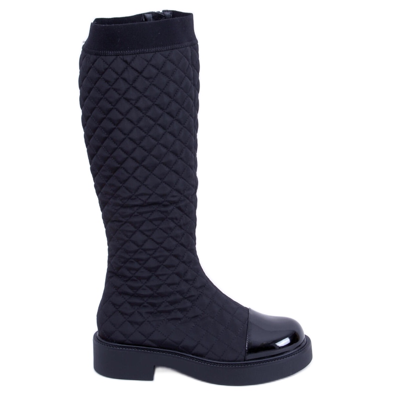 BM Elegant Coco Black quilted boots