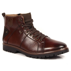 Waterproof winter boots for men insulated with sheep wool Rieker F3602-25 brown