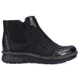 Comfortable women's boots with black insulated black Rieker 73355-00 Comfortable women's boots with black insulated black Rieker 73355-00