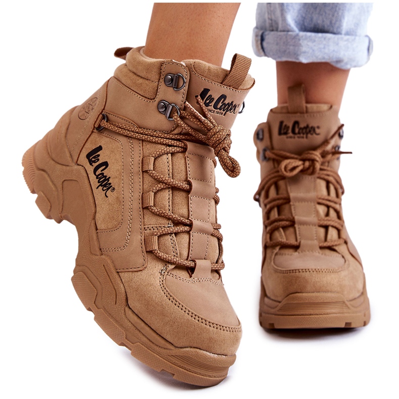 Women's Trekking Shoes Trappers Lee Cooper LCJ-22-31-1442 Brown beige