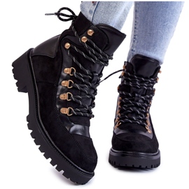 Women's Black Warm Boots Lace-up Jesse