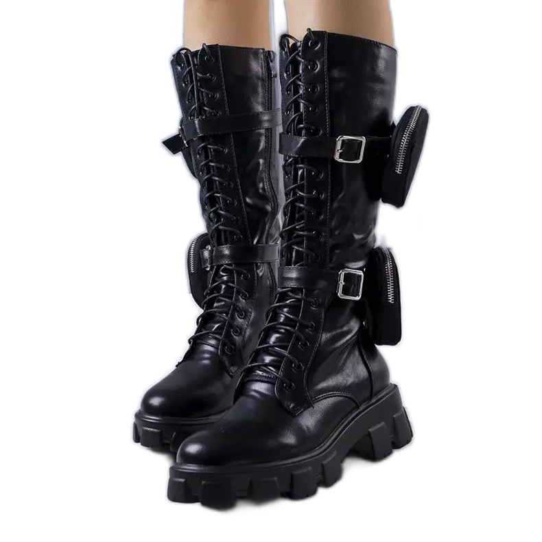 Black high boots with a chain from Nererin