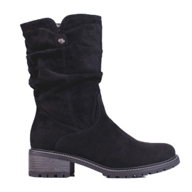 High suede women's shelovet boots black