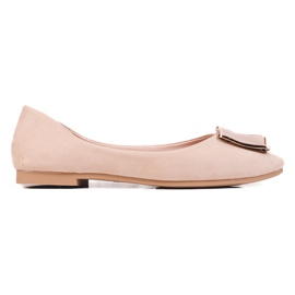 Beige suede ballerinas