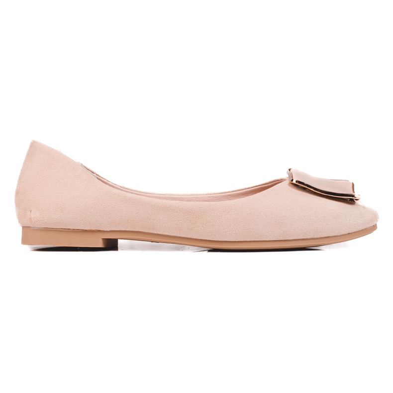 Beige suede ballerinas