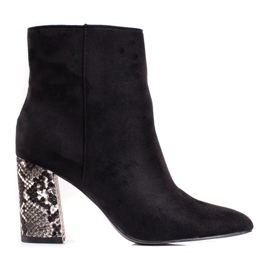 Women's boots Shelovet with a decorative heel black Women's boots Shelovet with a decorative heel black