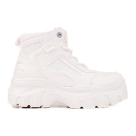 Women's trappers on the Big Star KK274369 platform white