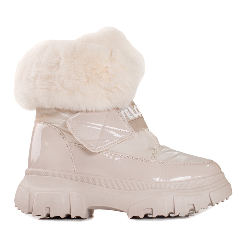 Women's snow boots with shelovet elastic beige