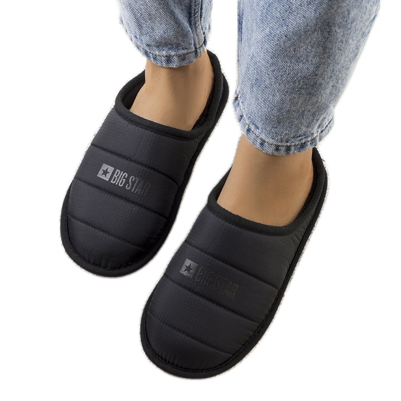 Big Star Black women's insulated slippers KK274602