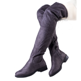Bardin gray insulated over the knee boots grey