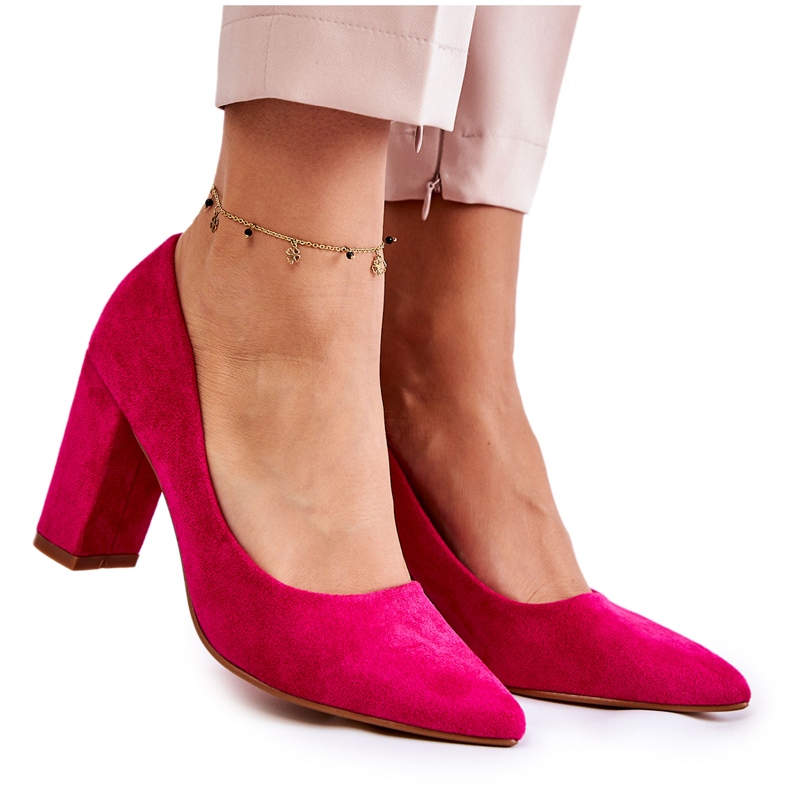 PS1 Classic Suede Pumps On A Bar Fuchsia Kendra pink