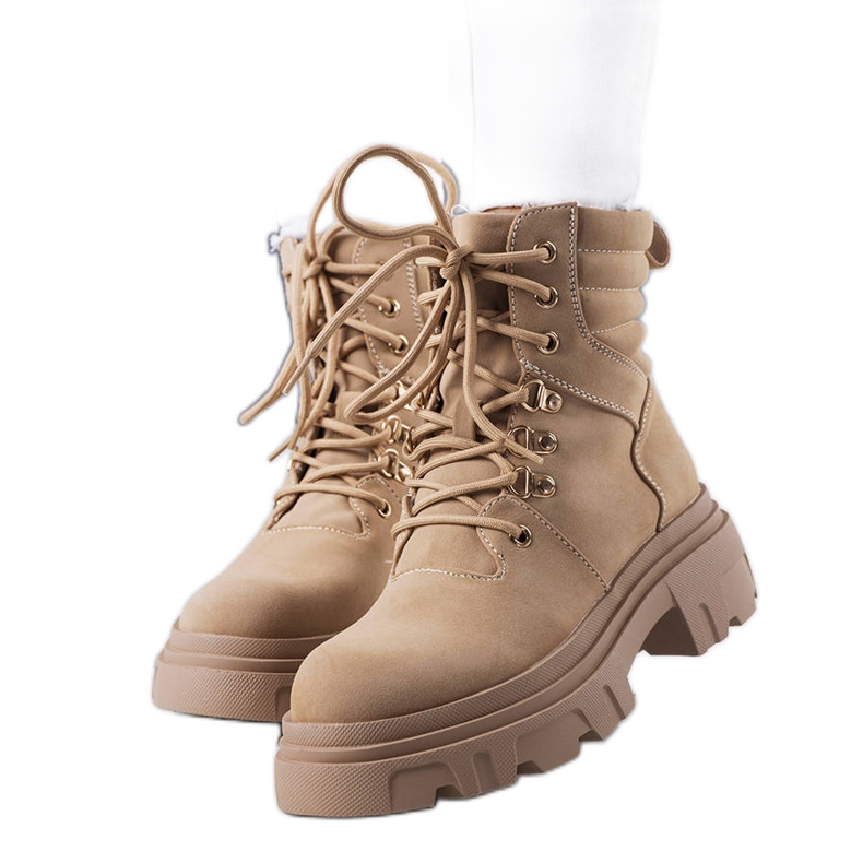 Beige boots on a chunky Lyric sole