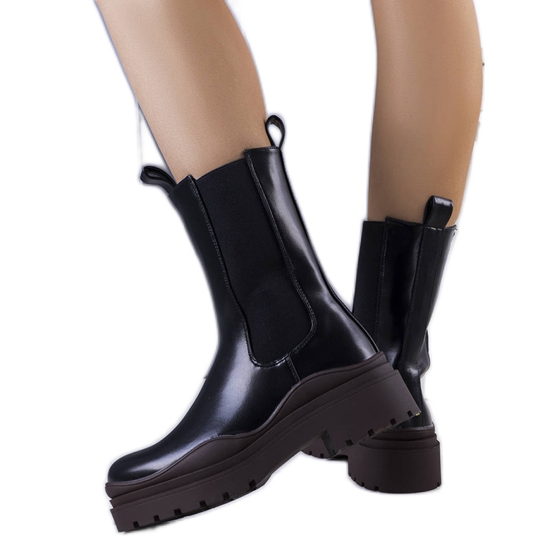BM Black boots on a brown Jadiel sole