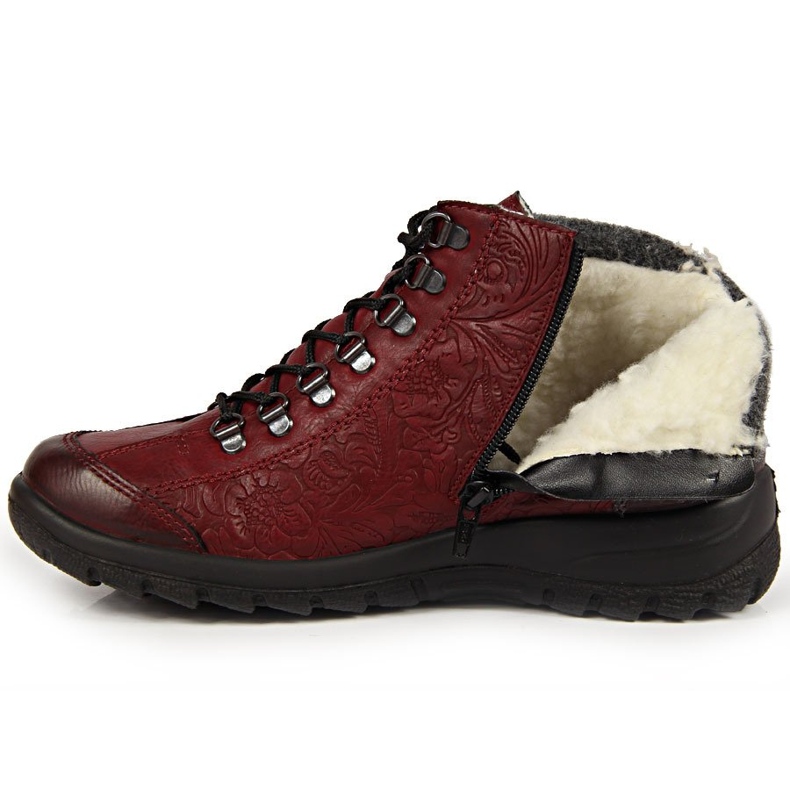 Maroon women's boots Rieker L7144-35 claret