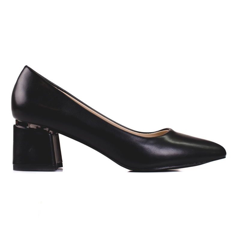 Elegant ladies' pumps with eco leather black