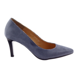 Espinto 542 checkered pumps for women black blue grey