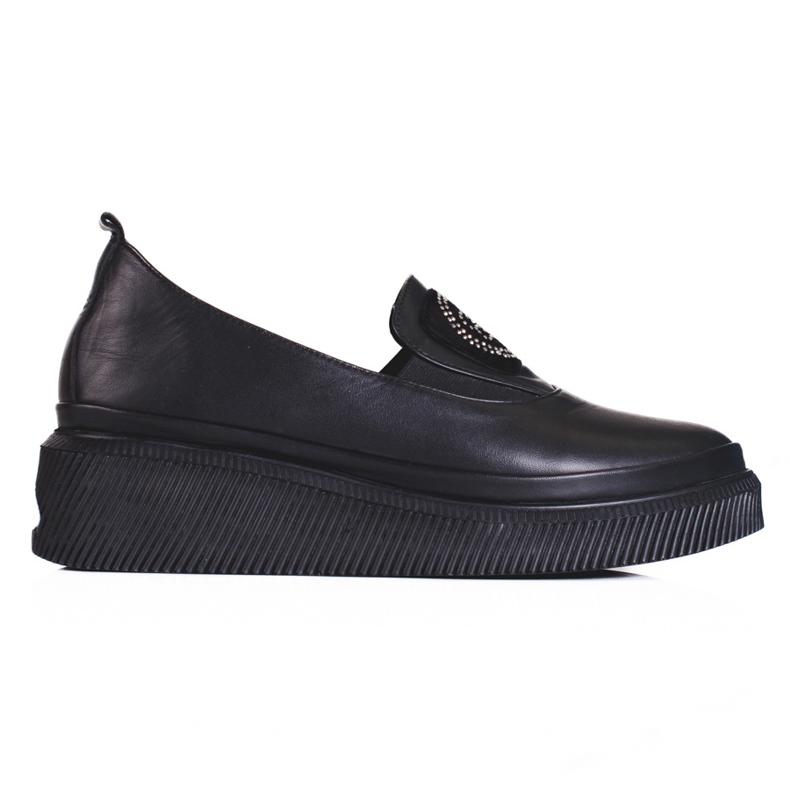 Leather women's Shelovet shoes black Leather women's Shelovet shoes black