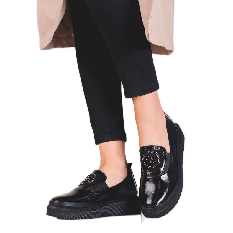 Leather women's Shelovet shoes black